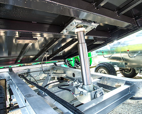 Close up of hydraulic pipe on new agricultural machinery